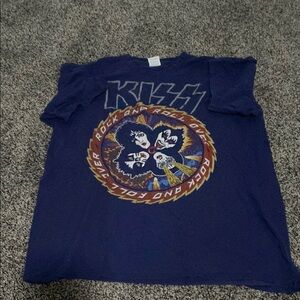 KISS Mens XL Blue Graphic T-Shirt